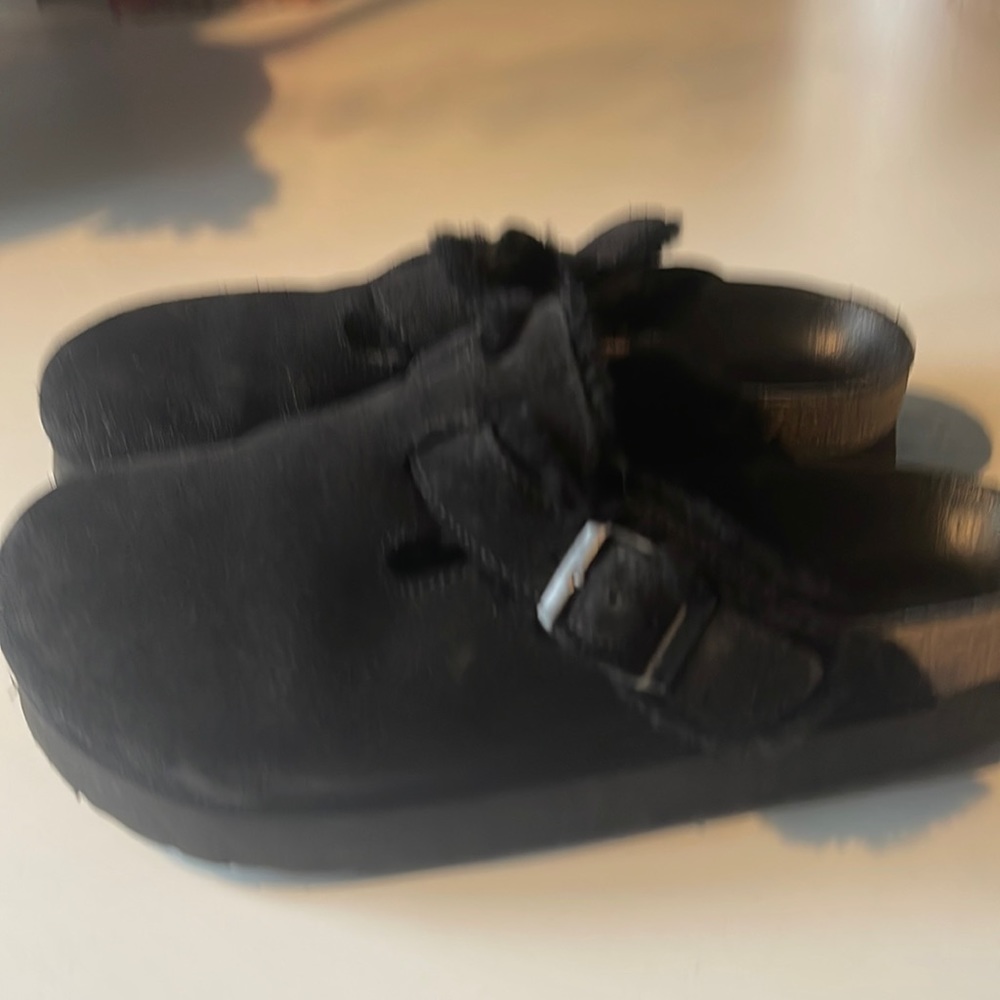 Birkenstock shearling lined platform Boston clog - only worn a few times